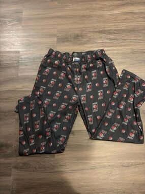Portland Blazers Unk Black Sweatpants with Red Basketball Print